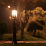 European-Style LED Pathway Lamp Post in Black for Garden and Courtyard