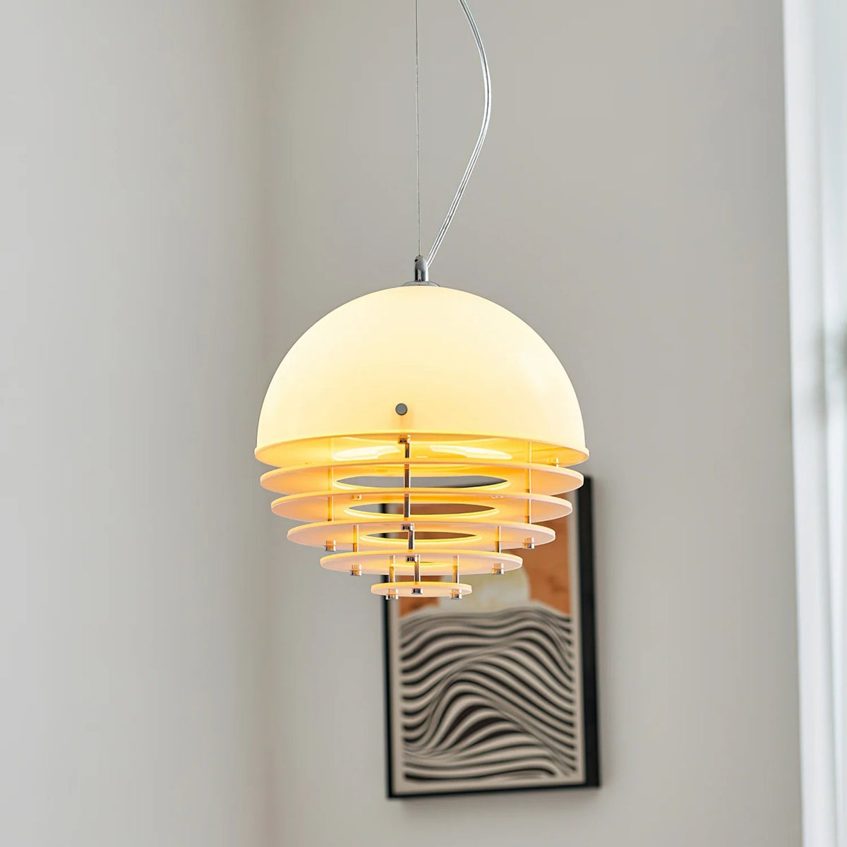 Mid Century Bauhaus Sunset Orange Pendant Lamp