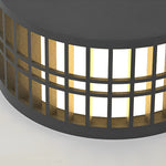 Round Led Black Modern Solar Fence Post Lights Ha077197