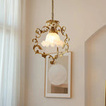 French Style Vintage Full Copper Crystal Glass Chandelier