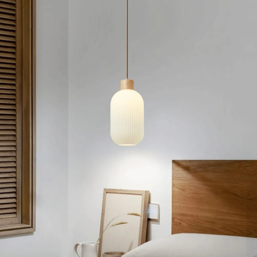 Antique Lantern Style Glass Pendant Lamp