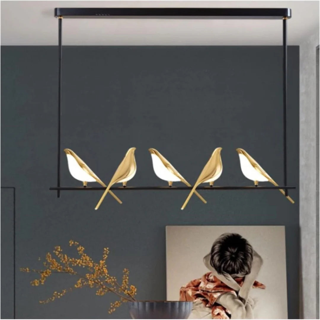 Whimsical Birds Round Pendant Light