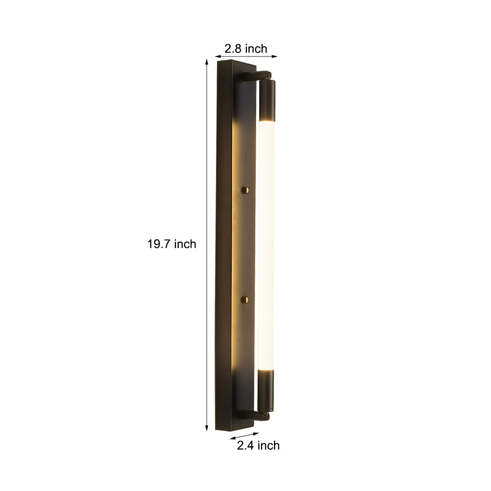 19 68 Acrylic Tube 1 Light Led Wall Lights Indoor Black Gold Chrome Base