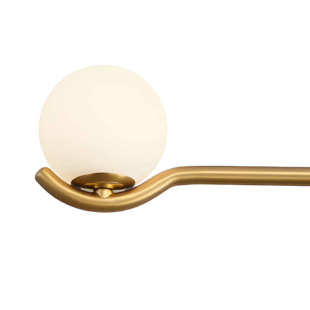 Modern Linear Glass Ball Pendant Light With 3 4 6 Light Black Gold