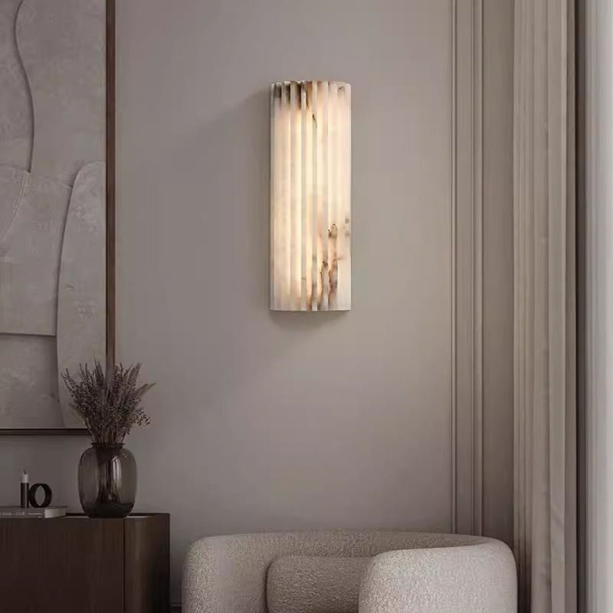 Alvia Alabaster Wall Sconce — Natural Stone LED Wall Light