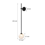1 Light Glass Bubble Globe Slim Wall Light