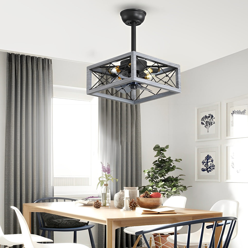 Retro Led Bladeless Ceiling Fans With Remote Ha084443