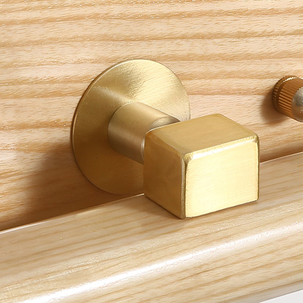 Rotatable Wood LED Vanity Light with Brass Accents for Modern Bathrooms