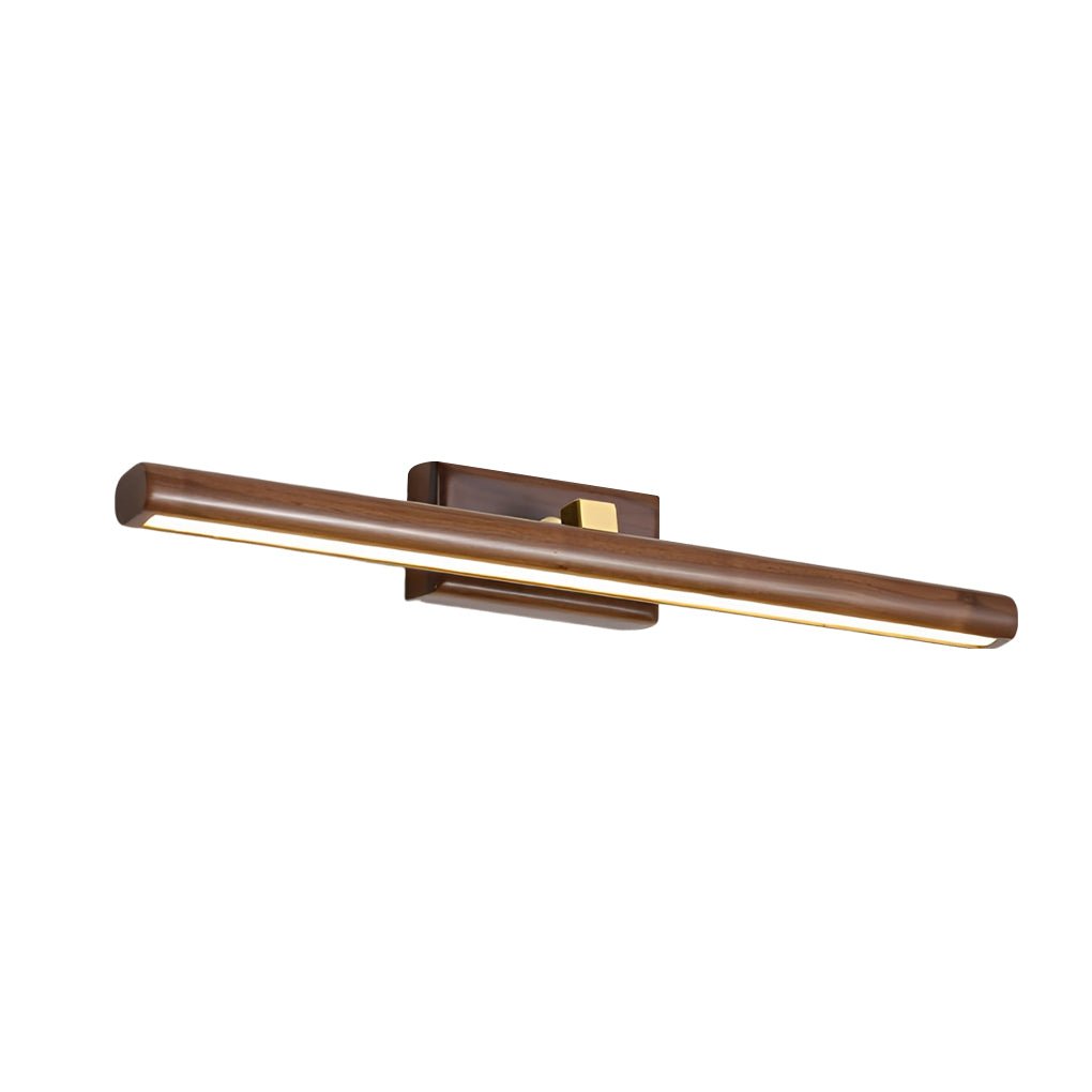 Rotatable Wood LED Vanity Light with Brass Accents for Modern Bathrooms