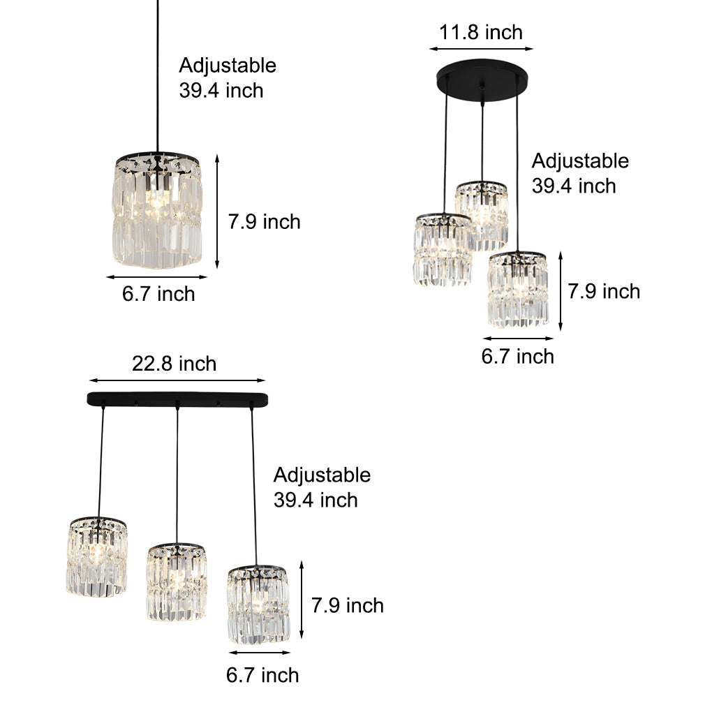 Cylindrical Crystal Shade Hanging Light Li002465