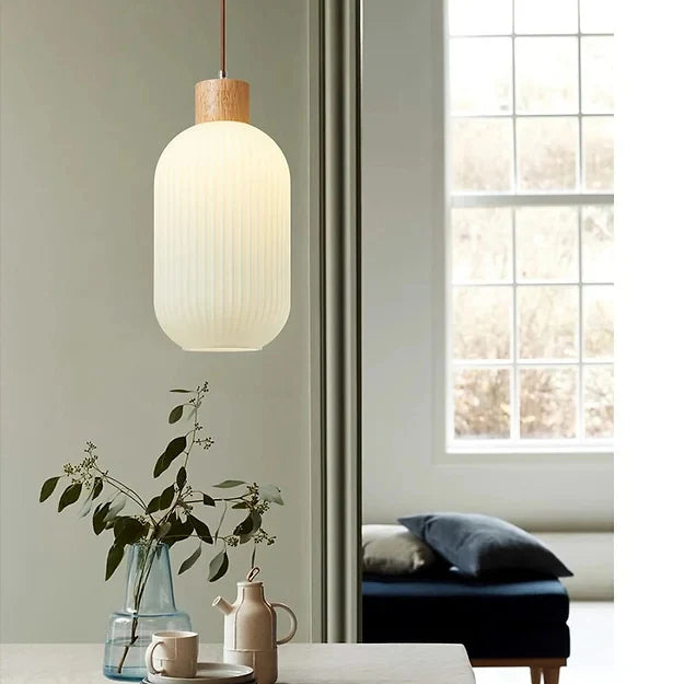 Antique Lantern Style Glass Pendant Lamp
