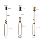 Minimalist Long Oval Rings 3 Step Dimming Led Copper Modern Pendant Lights Li002746