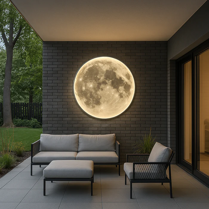 Modern Round Moon Wall Lamp