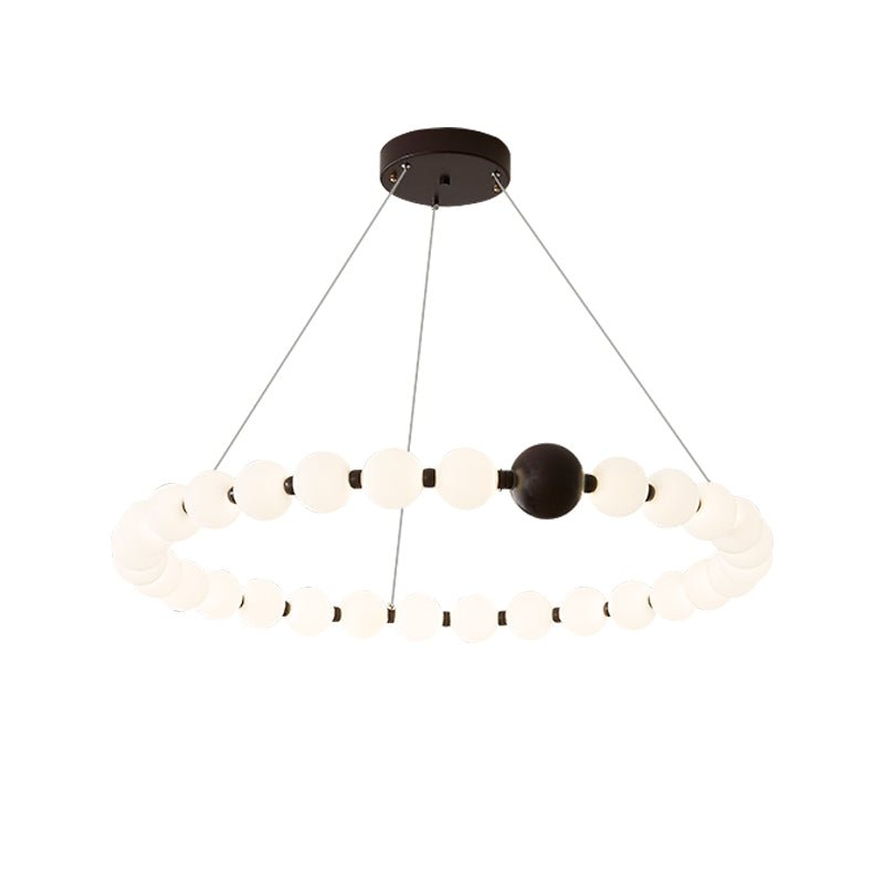 Celestial Bead Ring Chandelier – Modern LED Pendant for Dining and Living Spaces