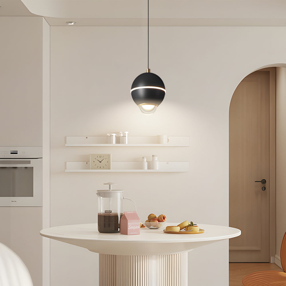Small Metal Ball 3 Step Dimming Led Modern Pendant Lights With Spotlights