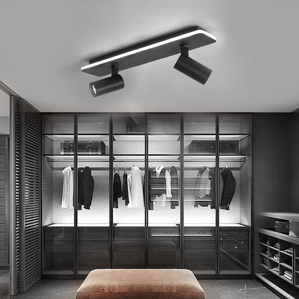 Recessed Adjustable LED Spotlight Fixture, Modern Aluminum Trim
