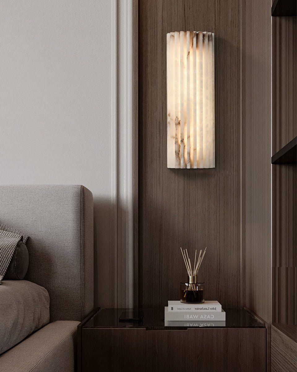 Alvia Alabaster Wall Sconce — Natural Stone LED Wall Light