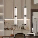 1 2 3 Heads Acrylic Cylinder Pendant Lights Modern Hanging Lamp In Gold Black