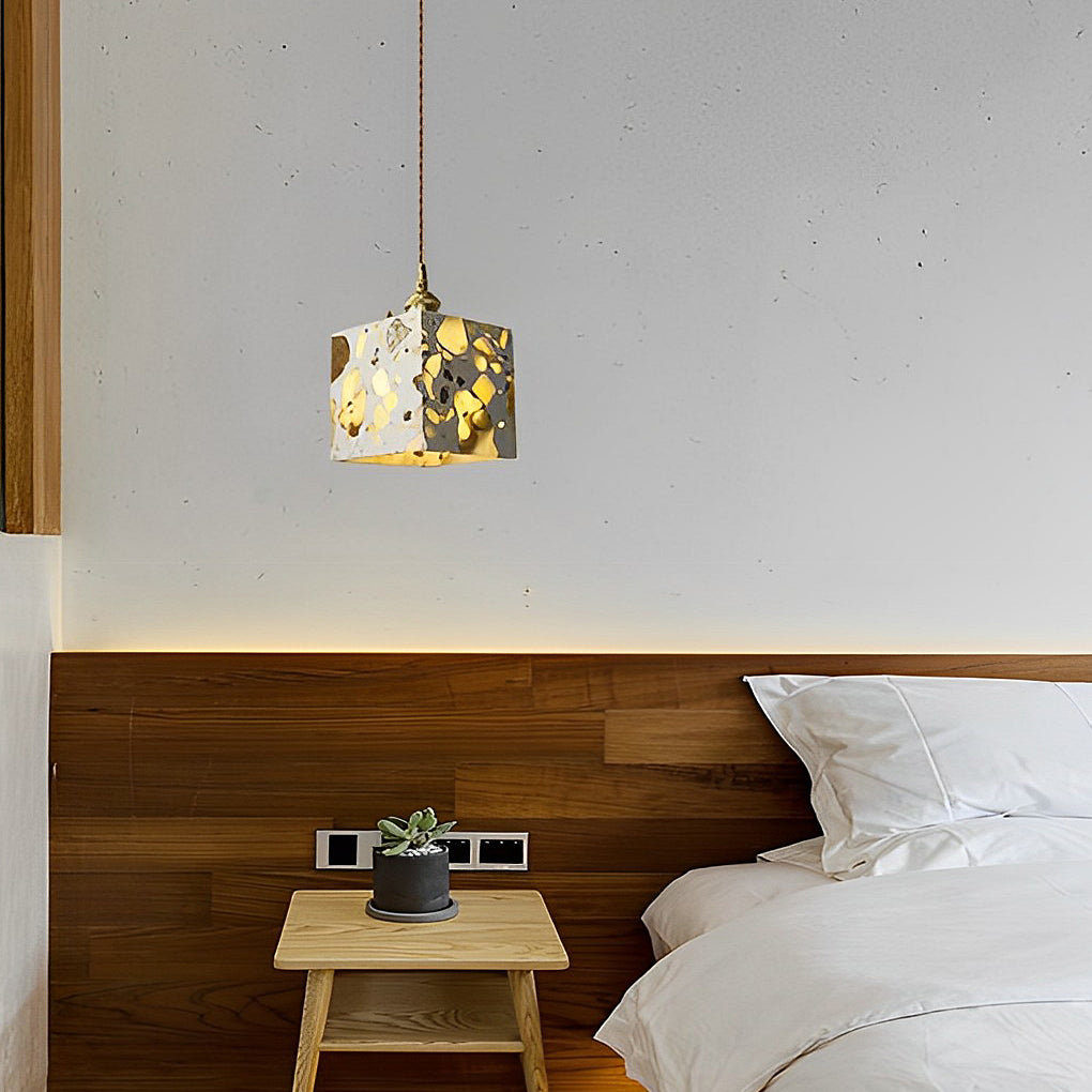 Retro Terrazzo Concrete Nordic Pendant Light Ha080859