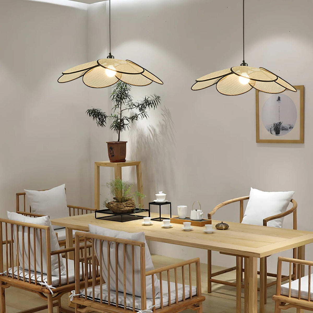 Rattan Bloom Pendant Light