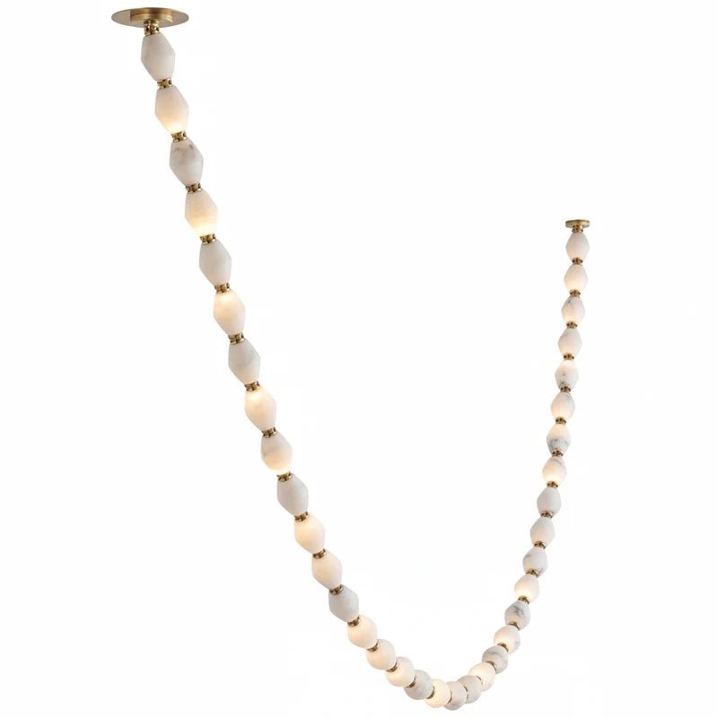Riviere Glass Chain Chandelier – Modern Linear LED Pendant Light