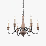 Willowbrook Farmhouse Chandelier – Rustic Wood & Metal 6-Light Pendant