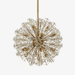 Dickinson Crystal Chandelier — Modern Gold Starburst Pendant Light for Dining Room and Foyer