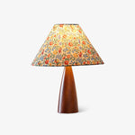 Amelia Blossom Table Lamp – Vintage Floral Wooden Bedside Light