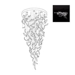 Glass Feathers Flying Chandelier — Modern LED Statement Pendant for Dining & Living Rooms