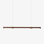 Meblo Linear LED Pendant Light in Gold or Walnut