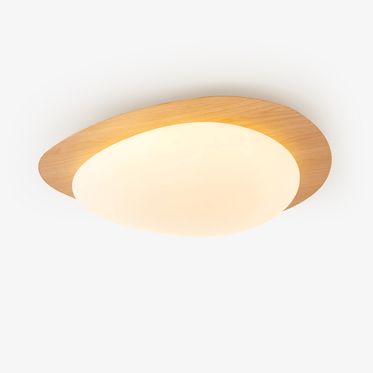 Pebble Flush Mount Ceiling Light with Walnut Grain Finish