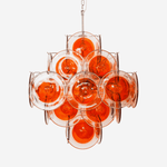 Aurelia Orange Glass Disc Chandelier – Modern Designer Pendant Light