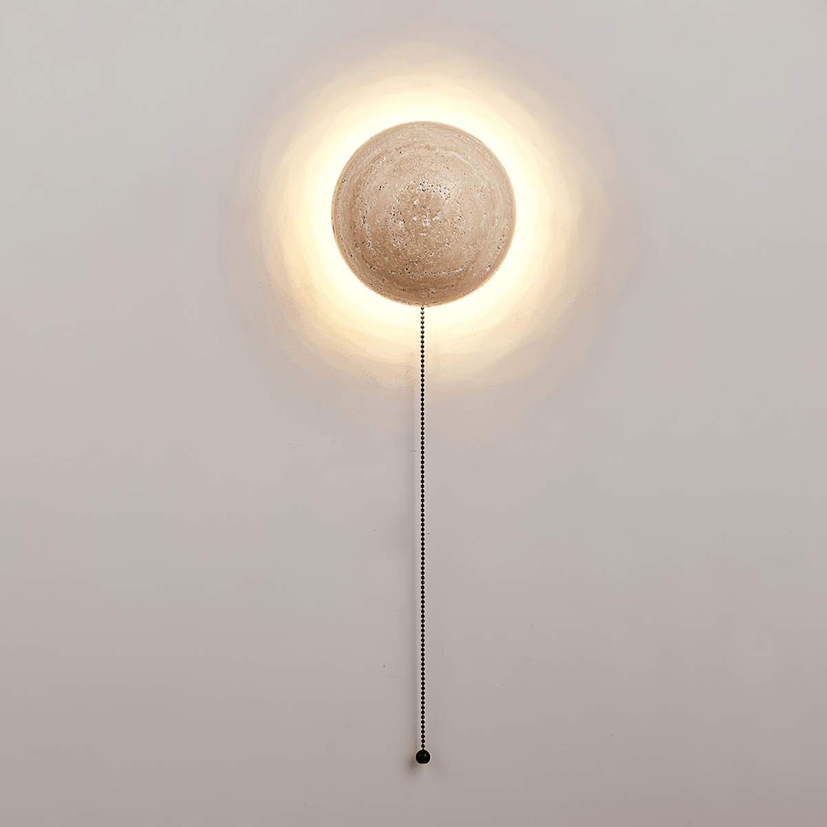 Luna Travertine Wall Sconce – Natural Stone LED Wall Light for Modern Interiors