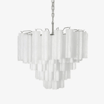 Frosted Glass Cascade Chandelier – Modern Murano Style Pendant Light