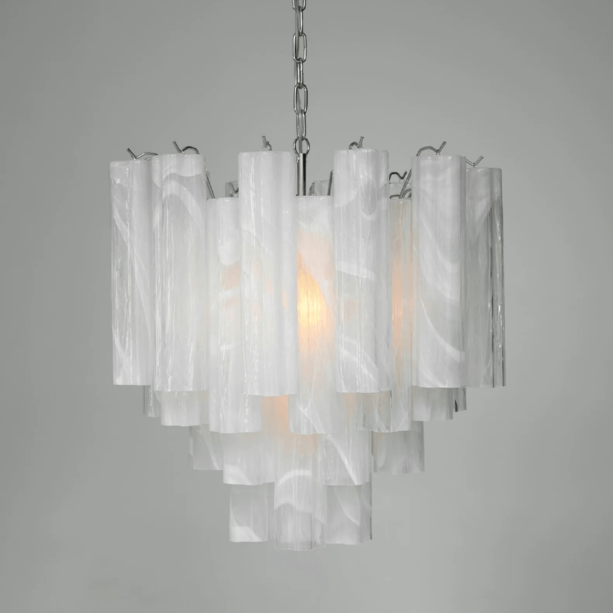 Frosted Mist Glass Tube Chandelier for Modern Interiors