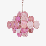 Aurelia Pink Glass Chandelier – Handcrafted Murano-Style Pendant Light for Elegant Interiors