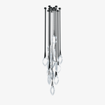 Origin Designer Chandelier in Black Metal and Glass