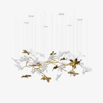 Vine Chandelier — Handblown Crystal LED Pendant Light in Bronze Finish