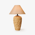 Marelo Ceramic Table Lamp with Fabric Shade for Living Room and Bedroom