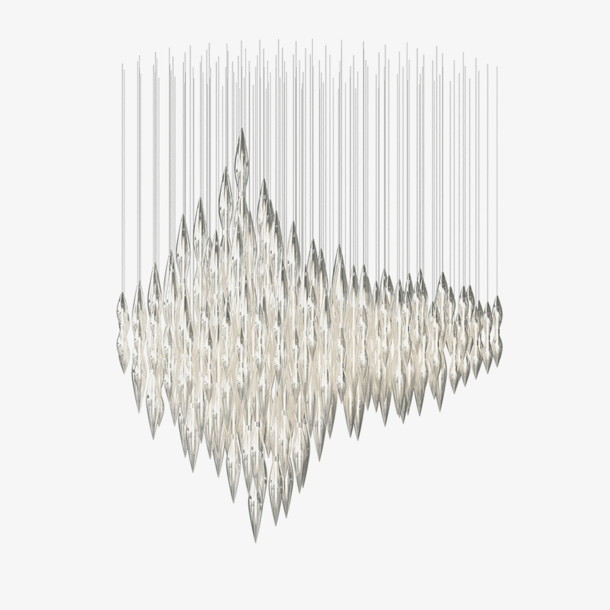 Opera Handblown Glass Linear Chandelier for Modern Interiors