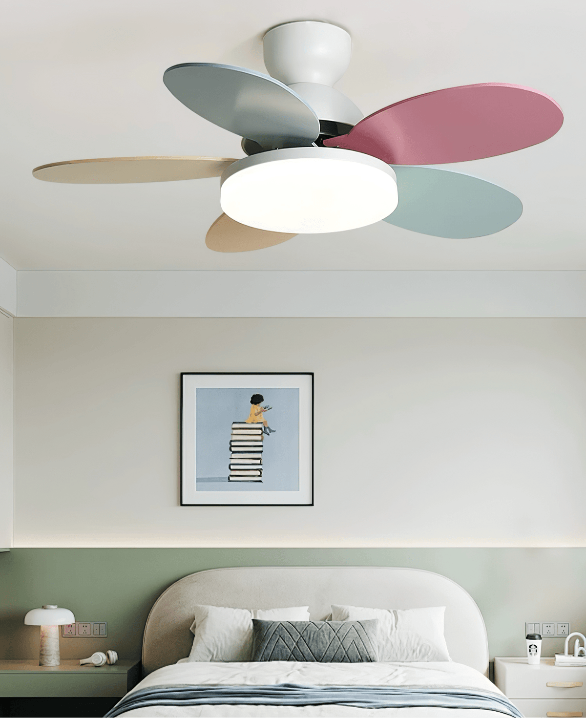 Petalo Six-Blade Wooden Ceiling Fan with Integrated LED Light