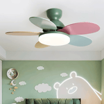 Petalo Six-Blade Wooden Ceiling Fan with Integrated LED Light