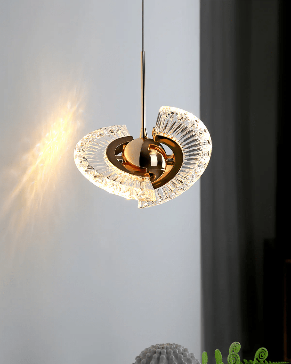 Zyra Modern Brass LED Pendant Light for Dining Room and Living Room