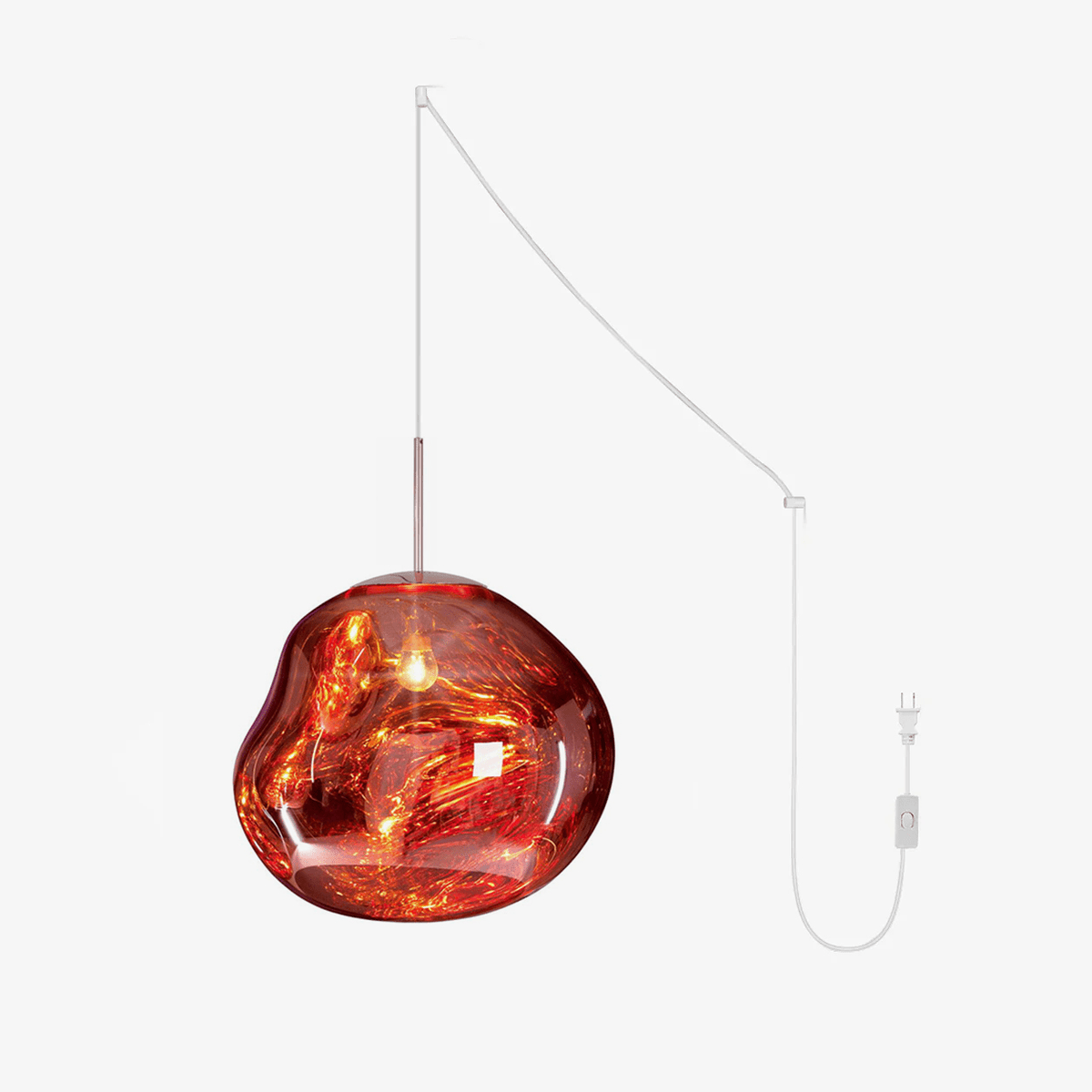 Lava Swag Pendant Light – Sculptural Molten Shade with Mirror Effect