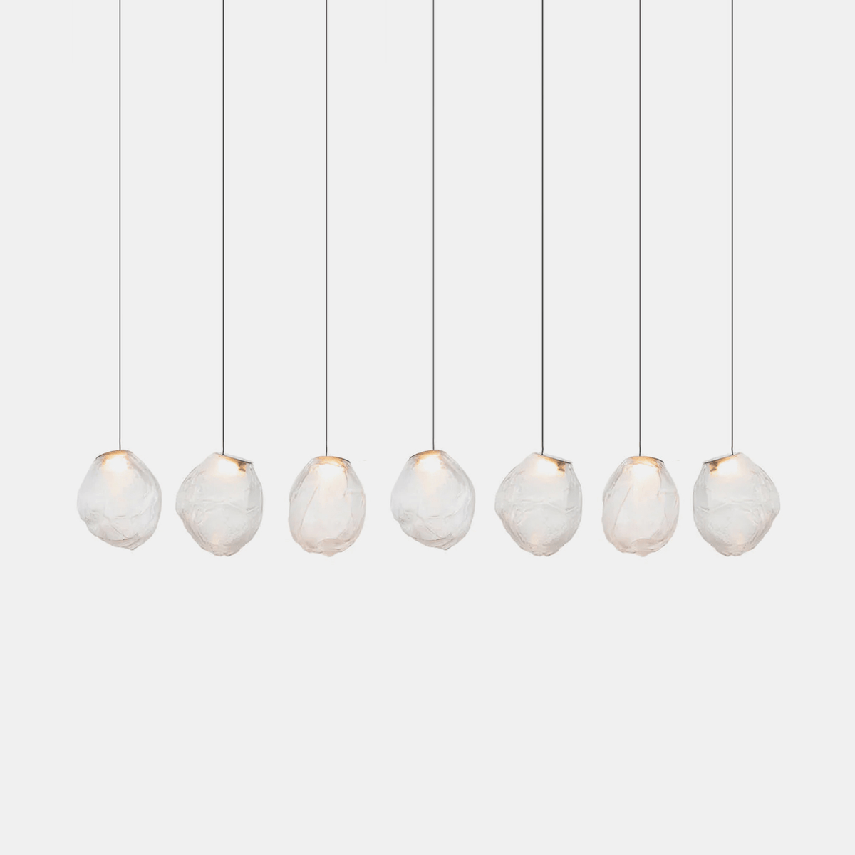 Liquid Glass Stone Pendant Light – Sculptural Blown Glass Chandelier