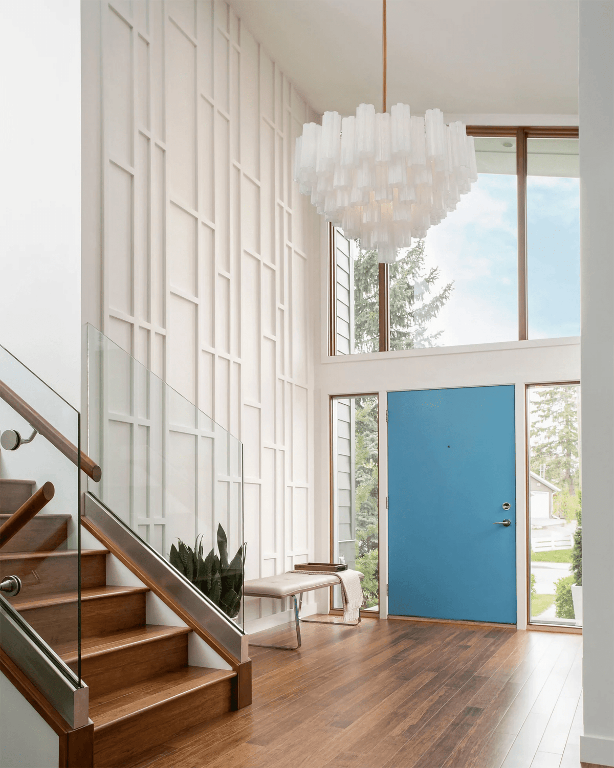 Virella Glass Chandelier — Five-Tier Tronchi Glass in Brass
