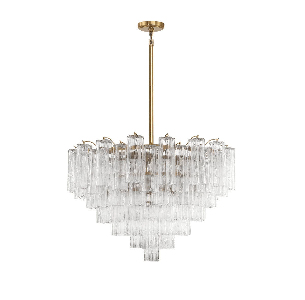 Virella Glass Chandelier — Five-Tier Tronchi Glass in Brass