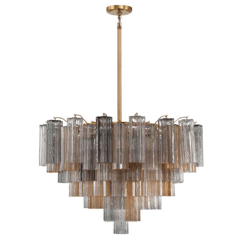 Virella Glass Chandelier — Five-Tier Tronchi Glass in Brass
