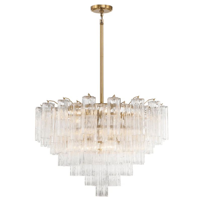 Virella Glass Chandelier — Five-Tier Tronchi Glass in Brass