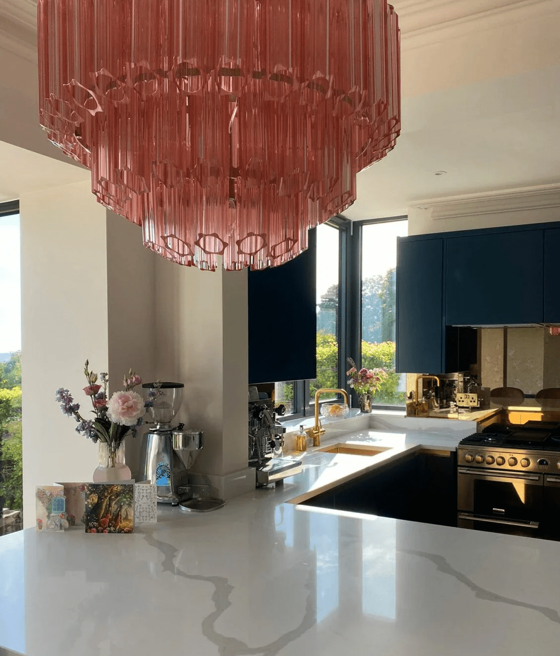 Pink Palermo Glass Chandelier | Modern Designer Pendant Light